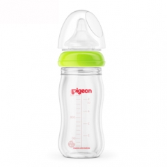 贝亲自然实感宽口径玻璃奶瓶 绿色 160ml 0个月以上